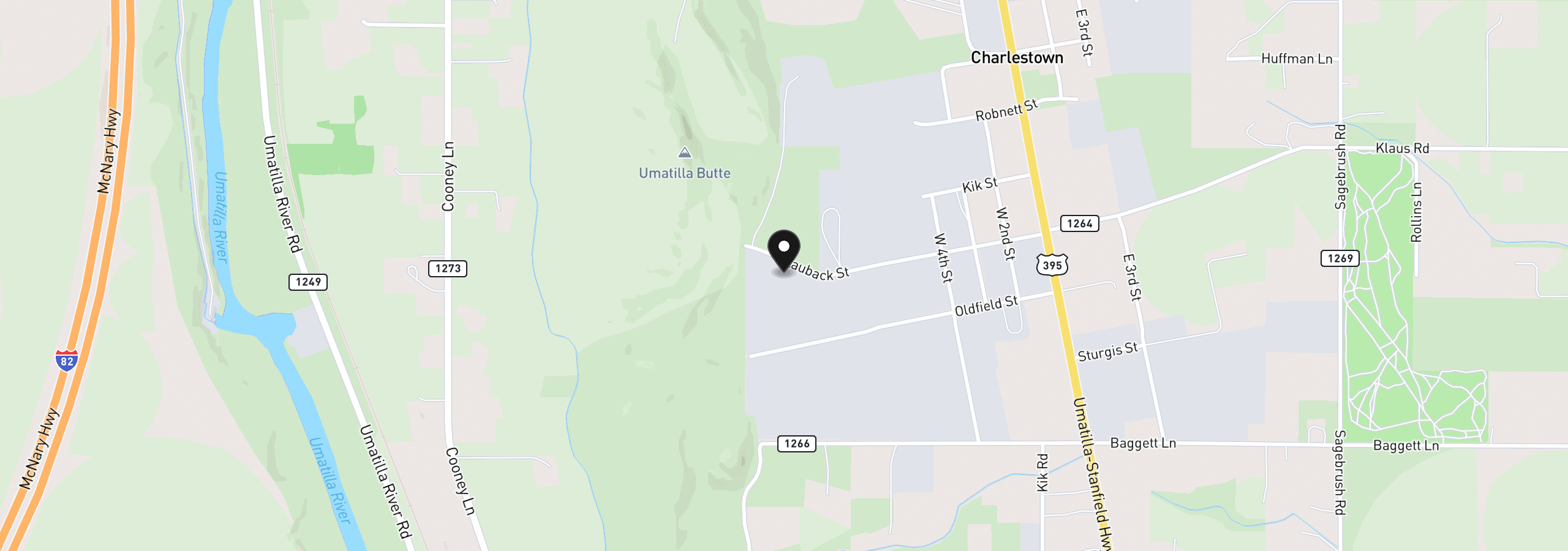 Map showing the location of 30432 Lauback St, Hermiston, OR 97838