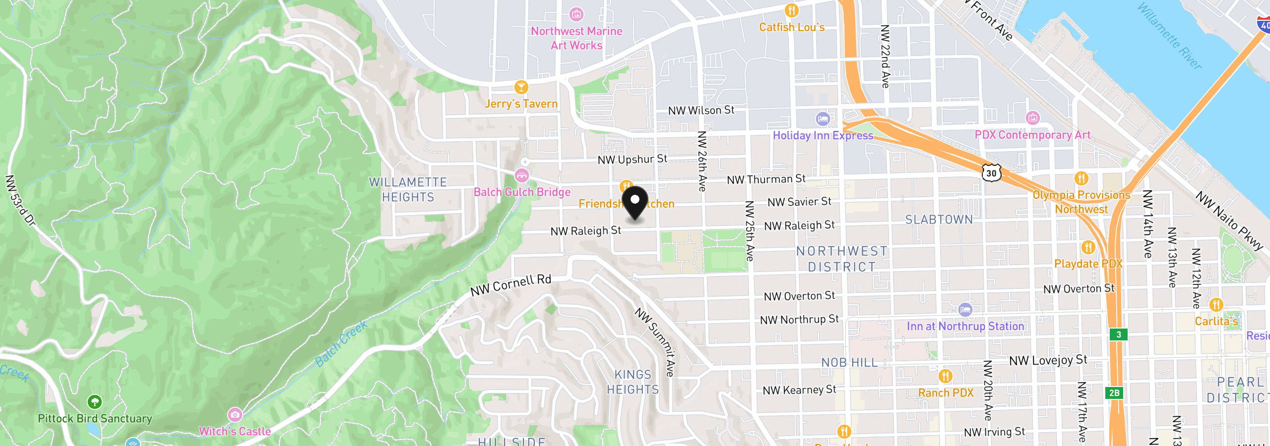 Map showing the location of 2747 NW Raleigh St 2, Portland, OR 97210