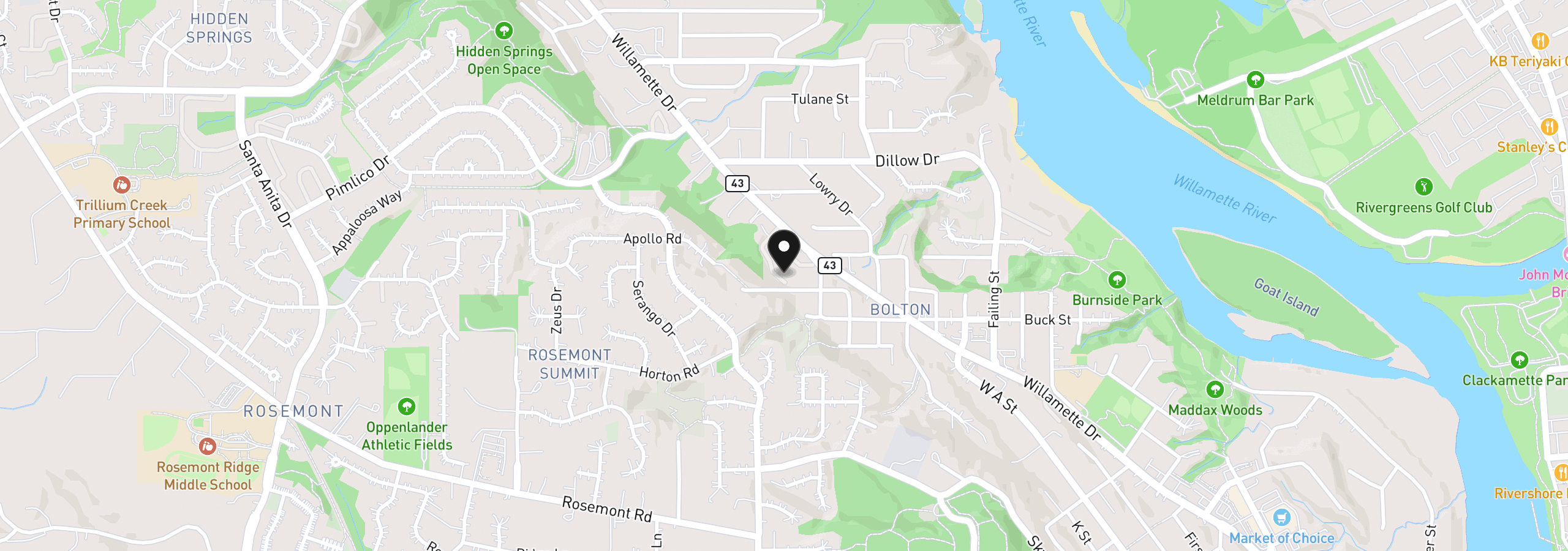 Map showing the location of 6331 White Tail Dr 56, West Linn, OR 97068