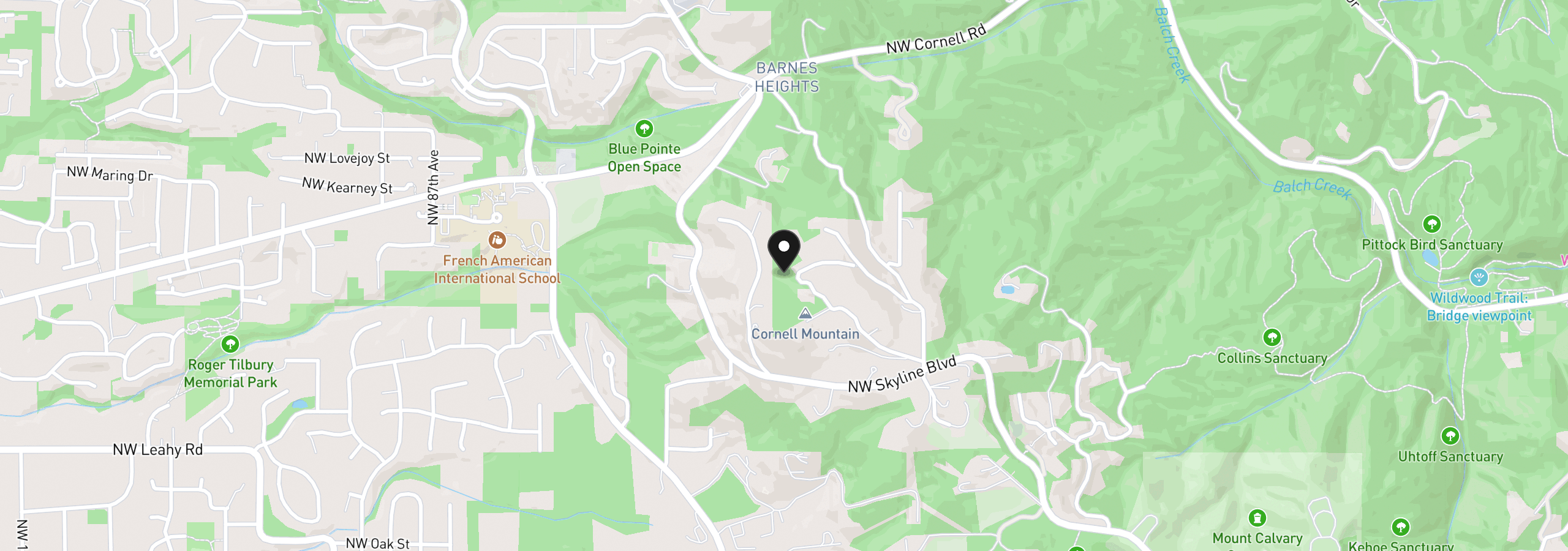 Map showing the location of 0 NW Penridge Rd, Portland, OR 97229