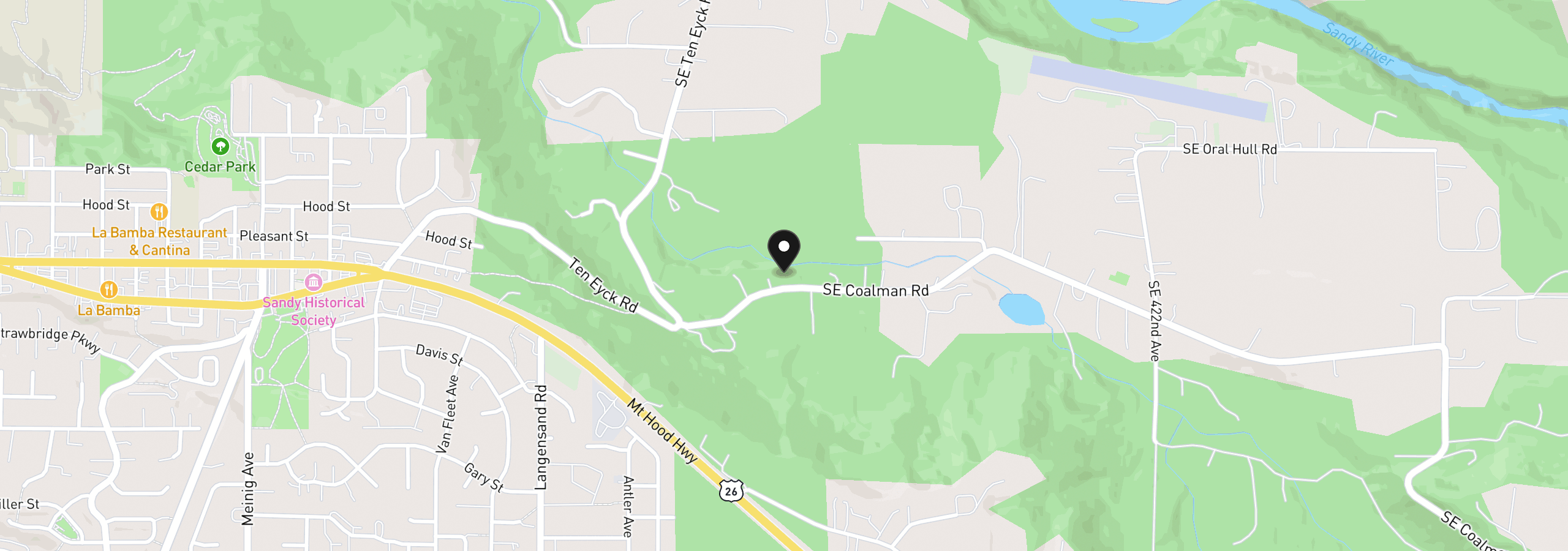 Map showing the location of 41051 SE Coalman Rd, Sandy, OR 97055