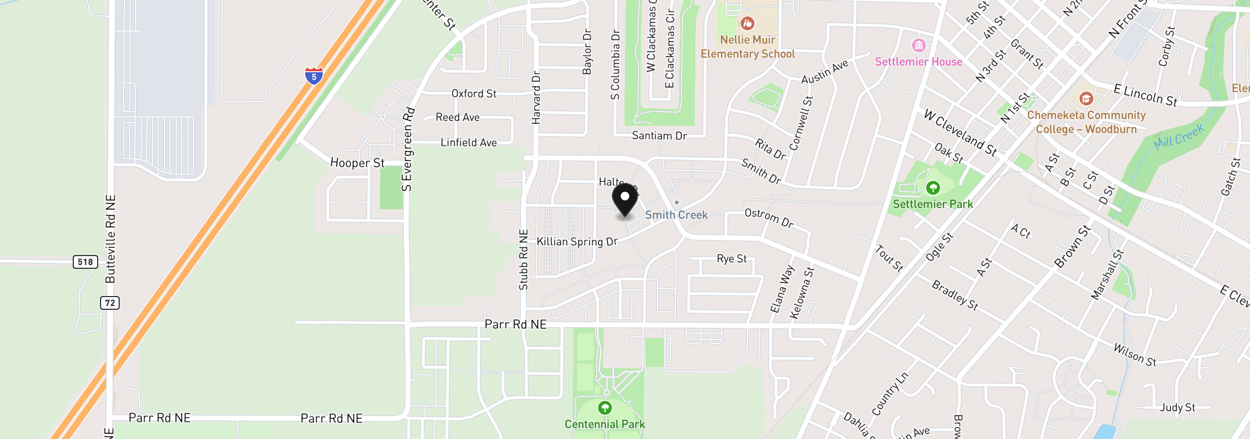 Map showing the location of 2295 Livesay Ln, Woodburn, OR 97071