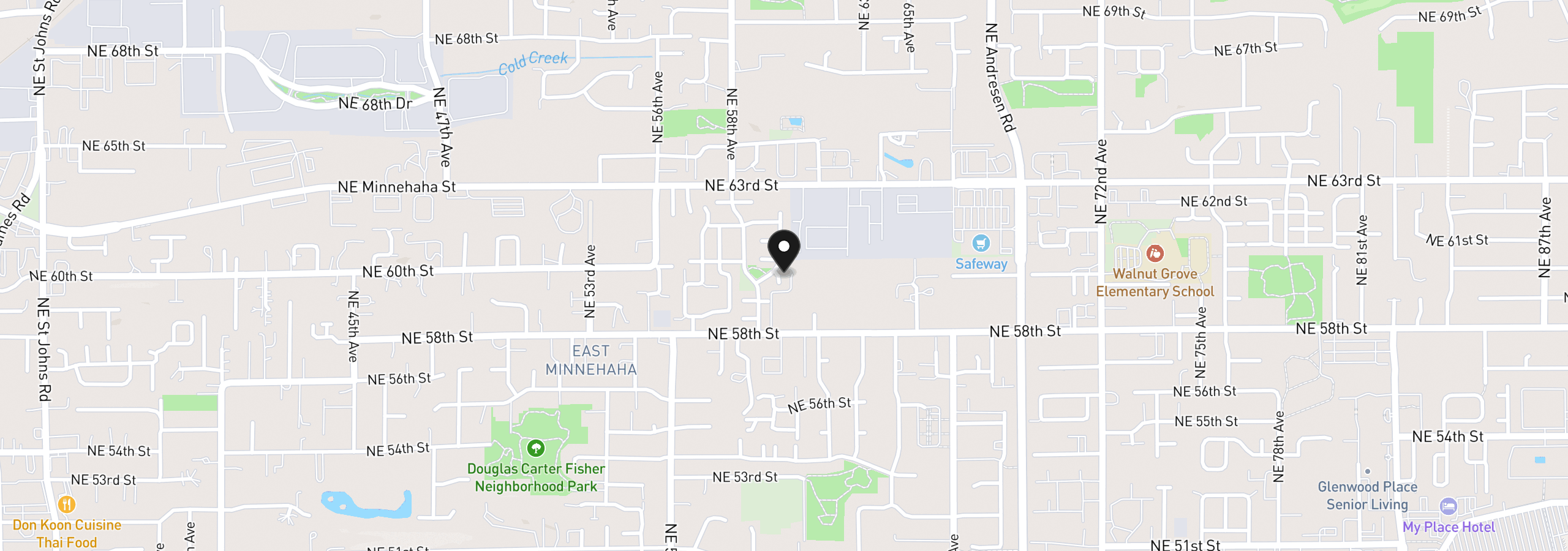 Map showing the location of 5919 NE 59th Ct, Vancouver, Wa 98661