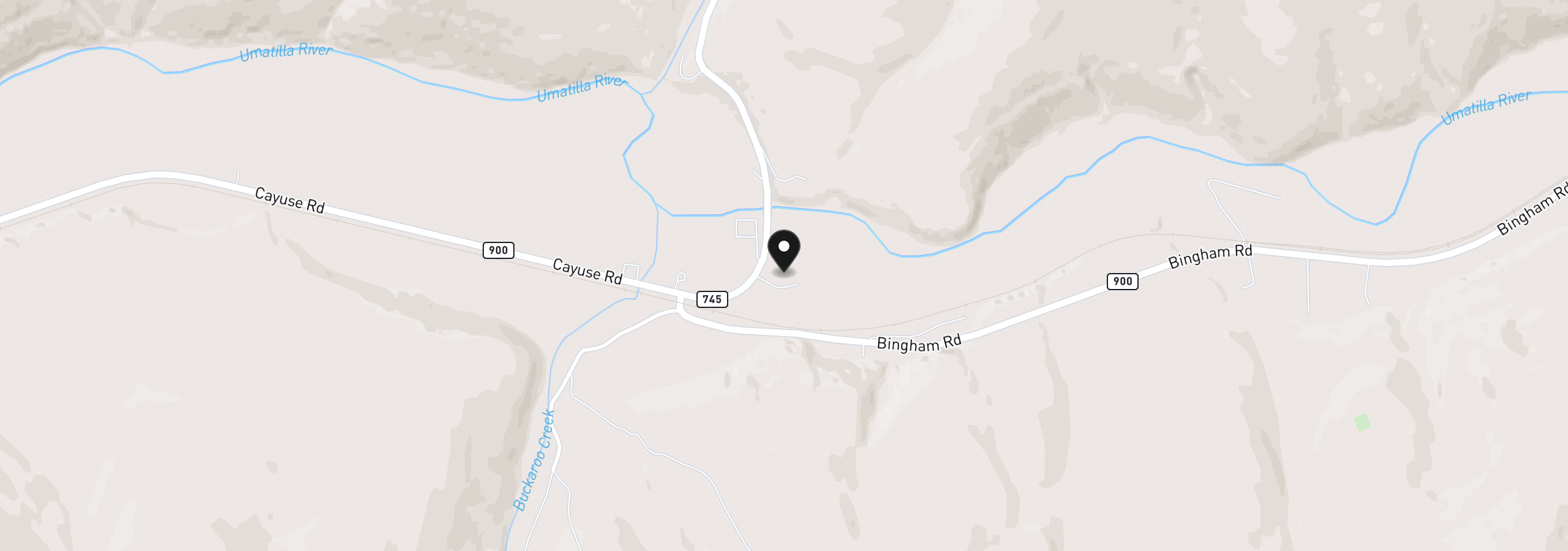Map showing the location of 74091 Thornhollow Rd, Adams, OR 97810
