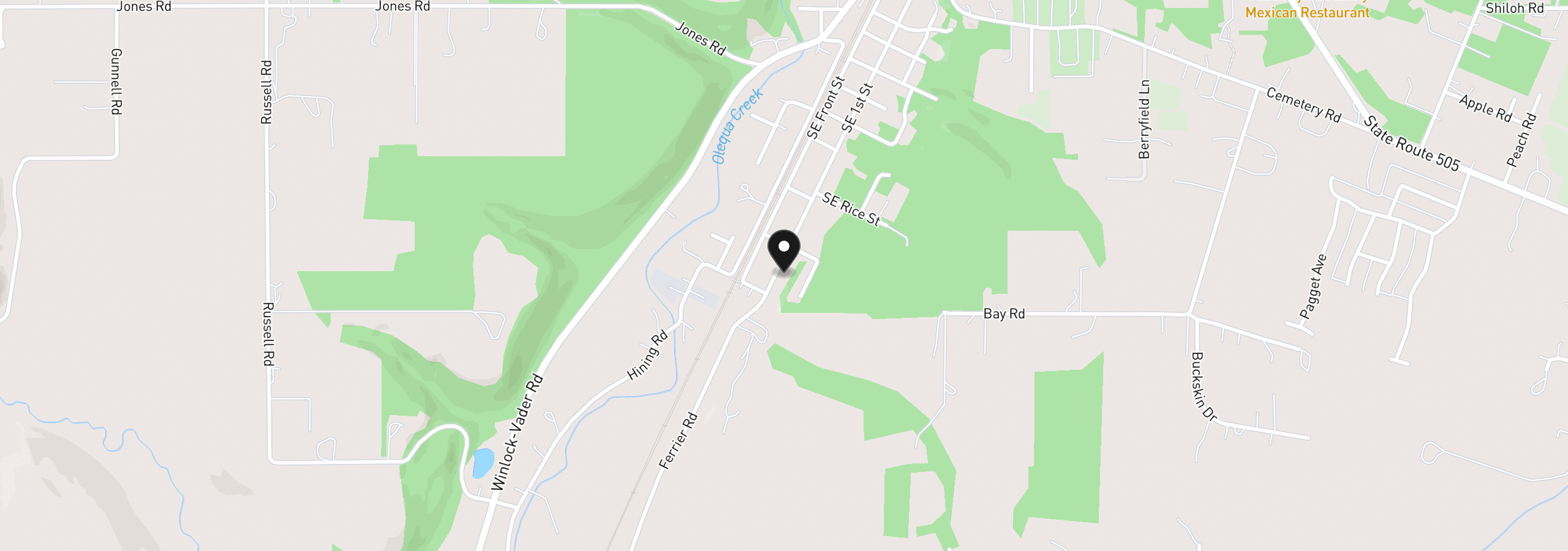 Map showing the location of 1122 SE 1st St, Winlock, Wa 98596