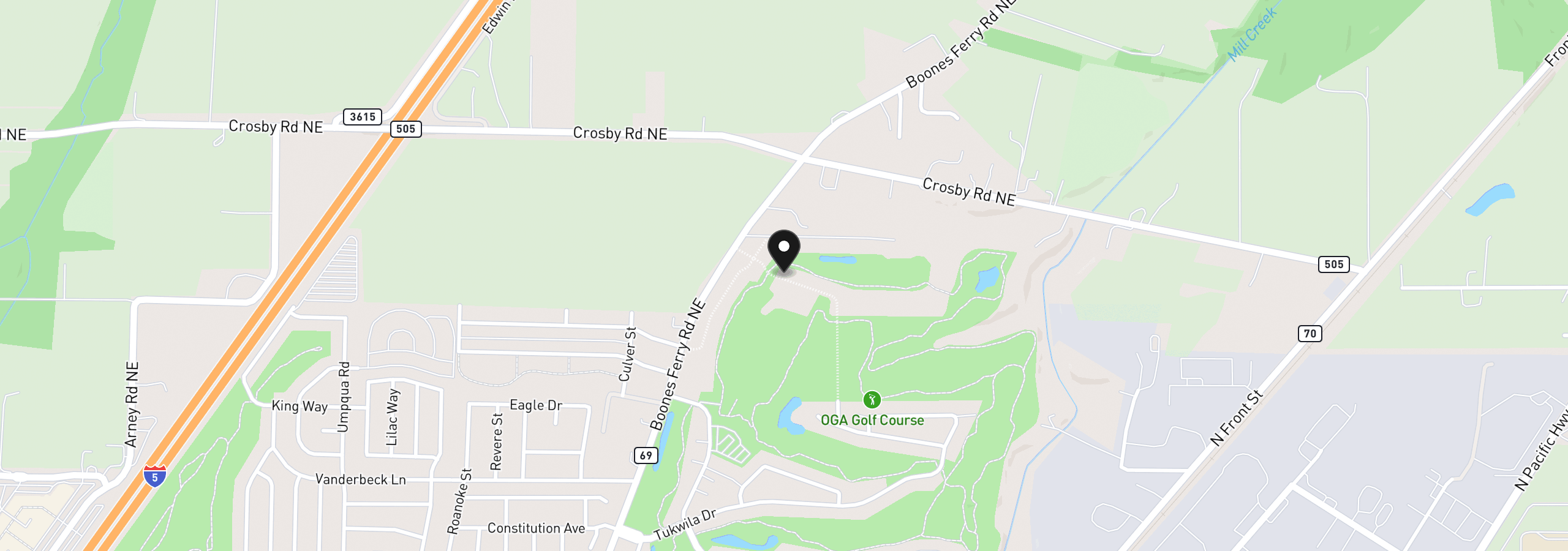 Map showing the location of 777 Magnolia Ave, Woodburn, OR 97071