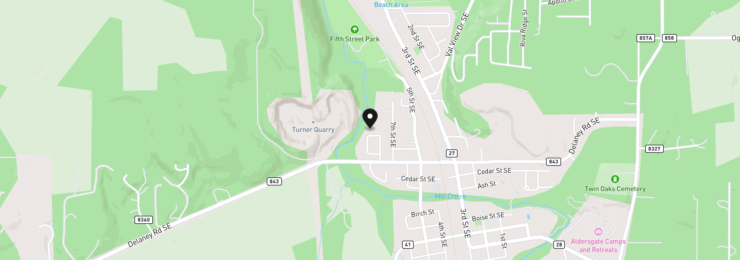 Map showing the location of 4815 Bethel Loop, Turner, OR 97392