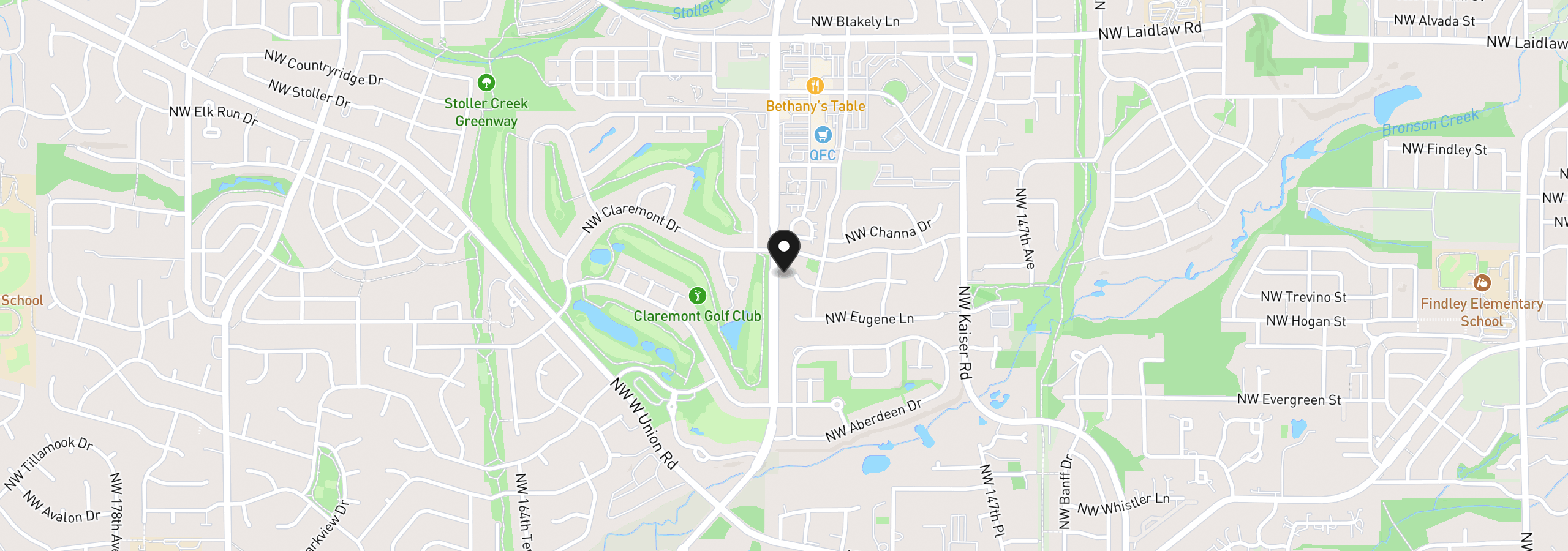 Map showing the location of 15396 NW Casey Dr, Portland, OR 97229