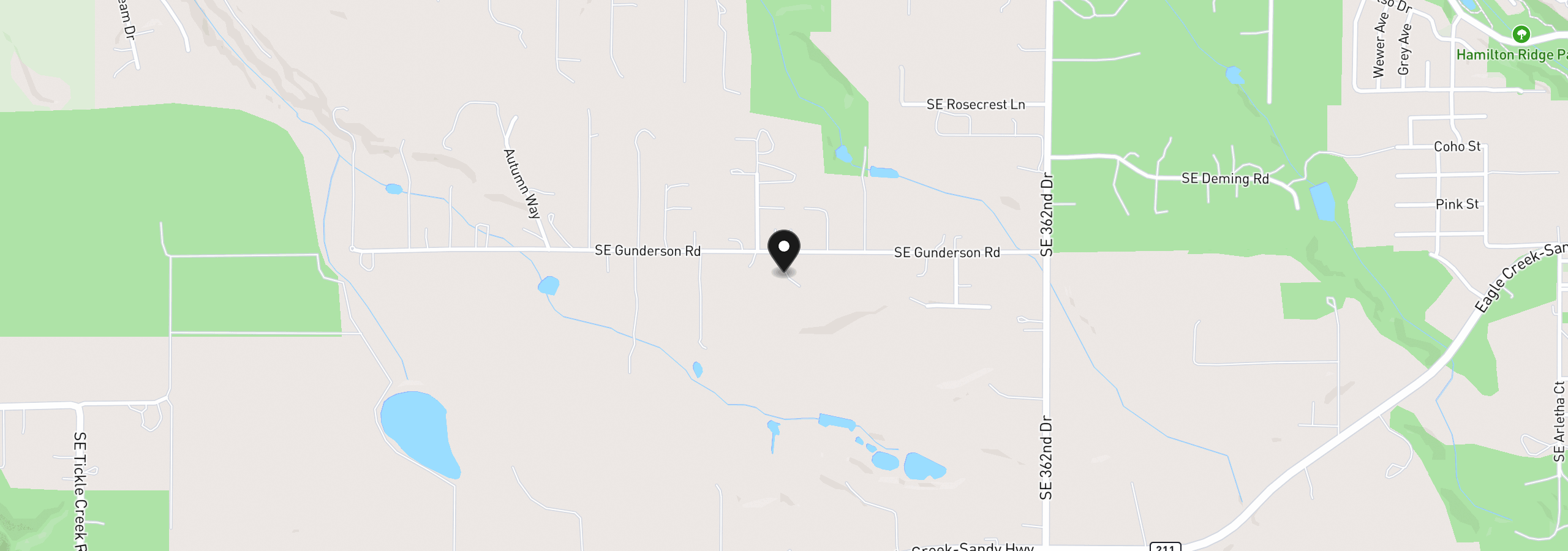 Map showing the location of 35300 SE Gunderson Rd, Sandy, OR 97055