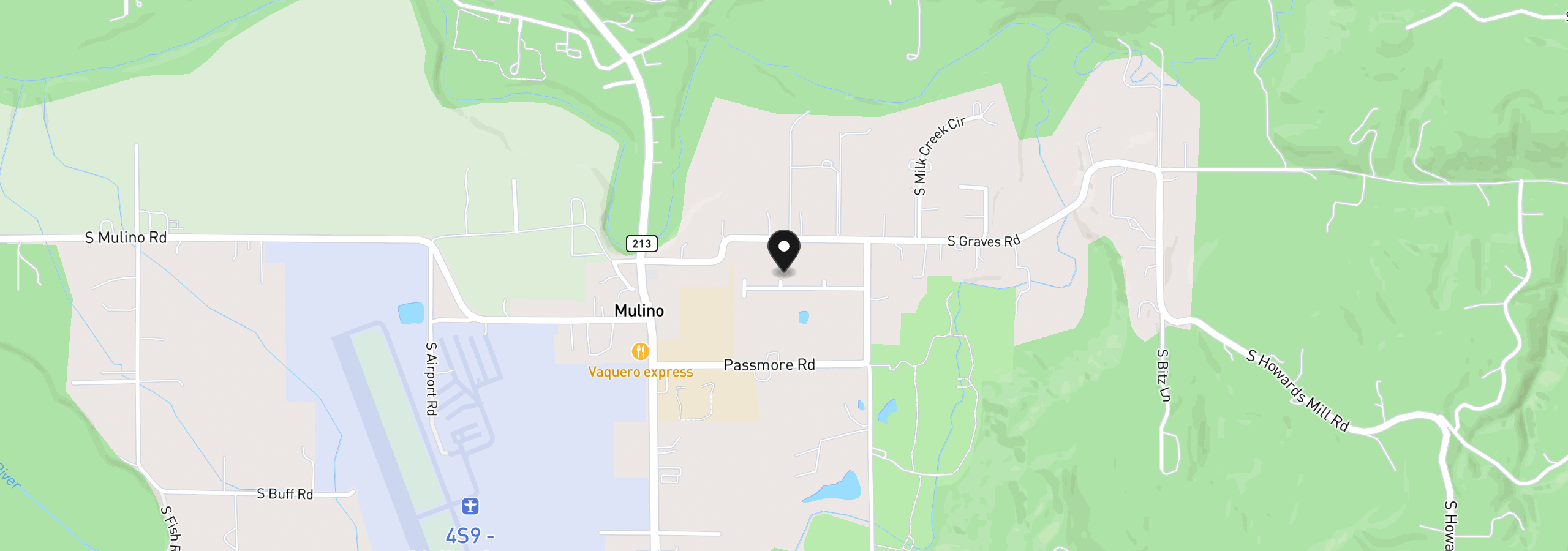 Map showing the location of 14109 S Kora Louise Ln, Mulino, OR 97042