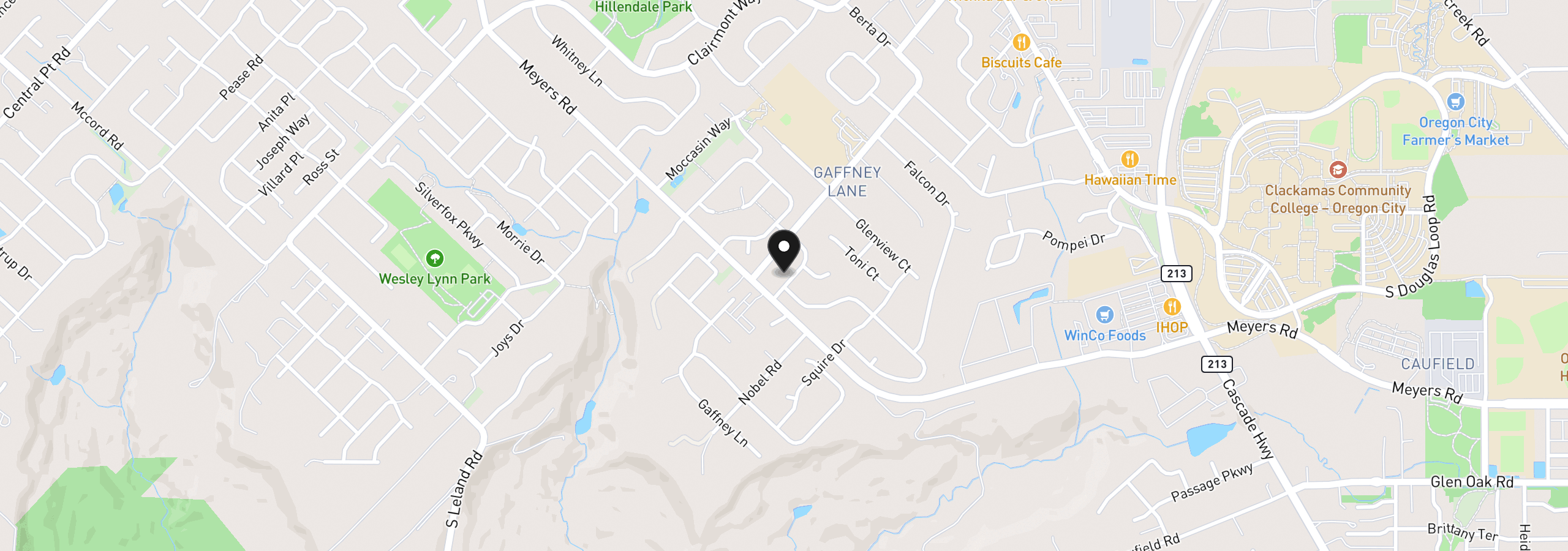 Map showing the location of 13415 Gerber Woods Dr, Oregon City, OR 97045