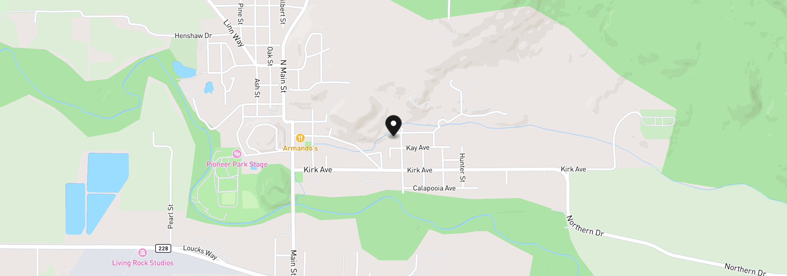 Map showing the location of 440 Spaulding Ave, Brownsville, OR 97327