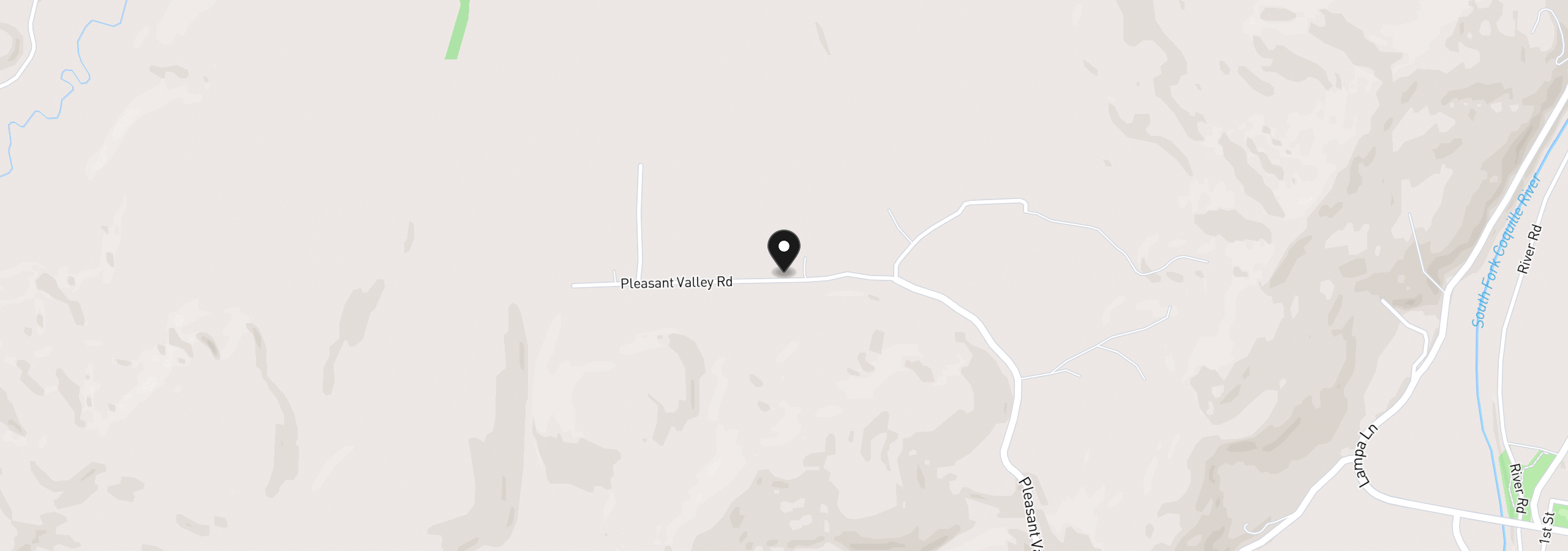 Map showing the location of 93677 Pleasant Valley Ln, Myrtle Point, OR 97458