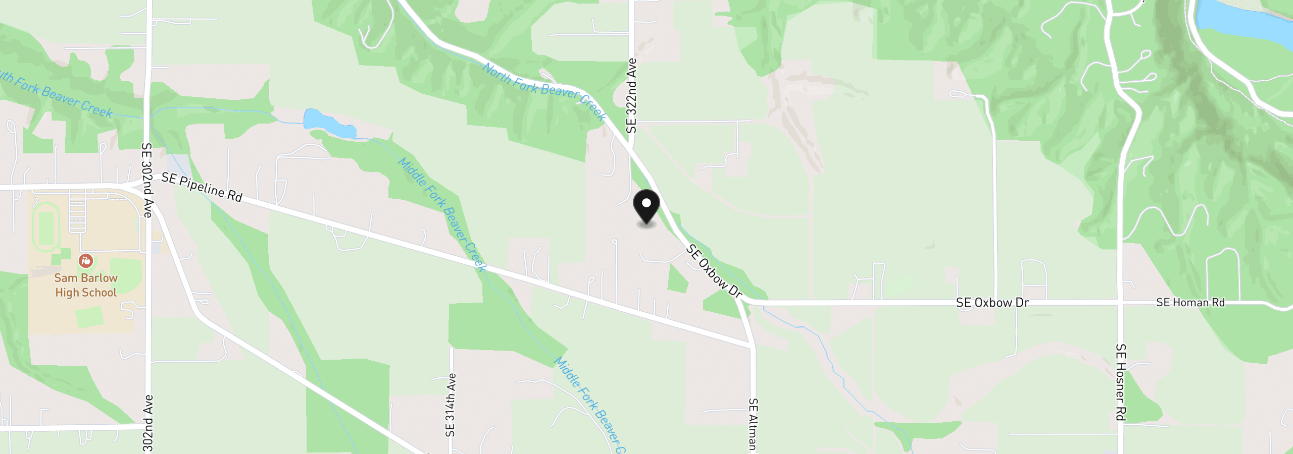 Map showing the location of 32302 SE Oxbow Dr, Gresham, OR 97080
