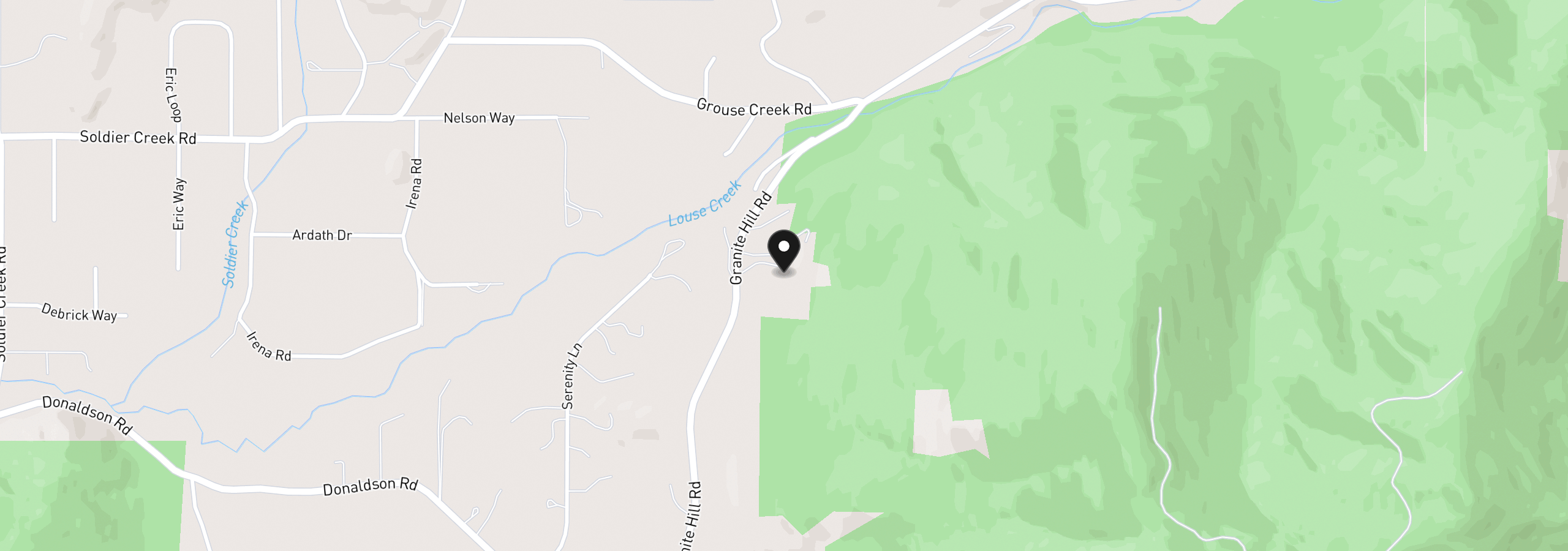 Map showing the location of 2549 Granite Hill Rd, Grants Pass, OR 97526