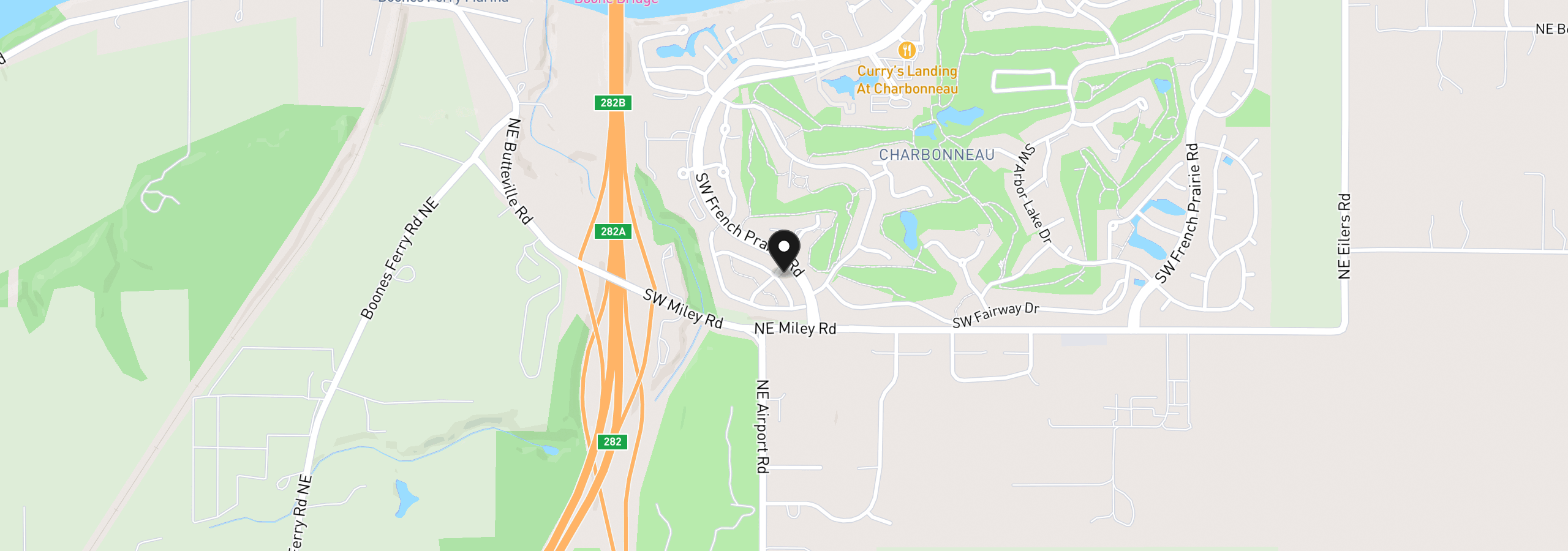 Map showing the location of 32552 SW Riviera Ln, Wilsonville, OR 97070