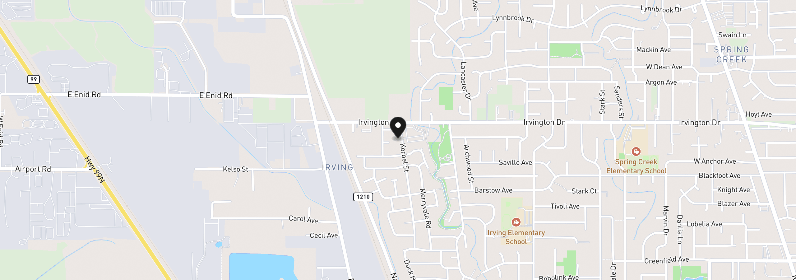 Map showing the location of 3570 Korbel St, Eugene, OR 97404