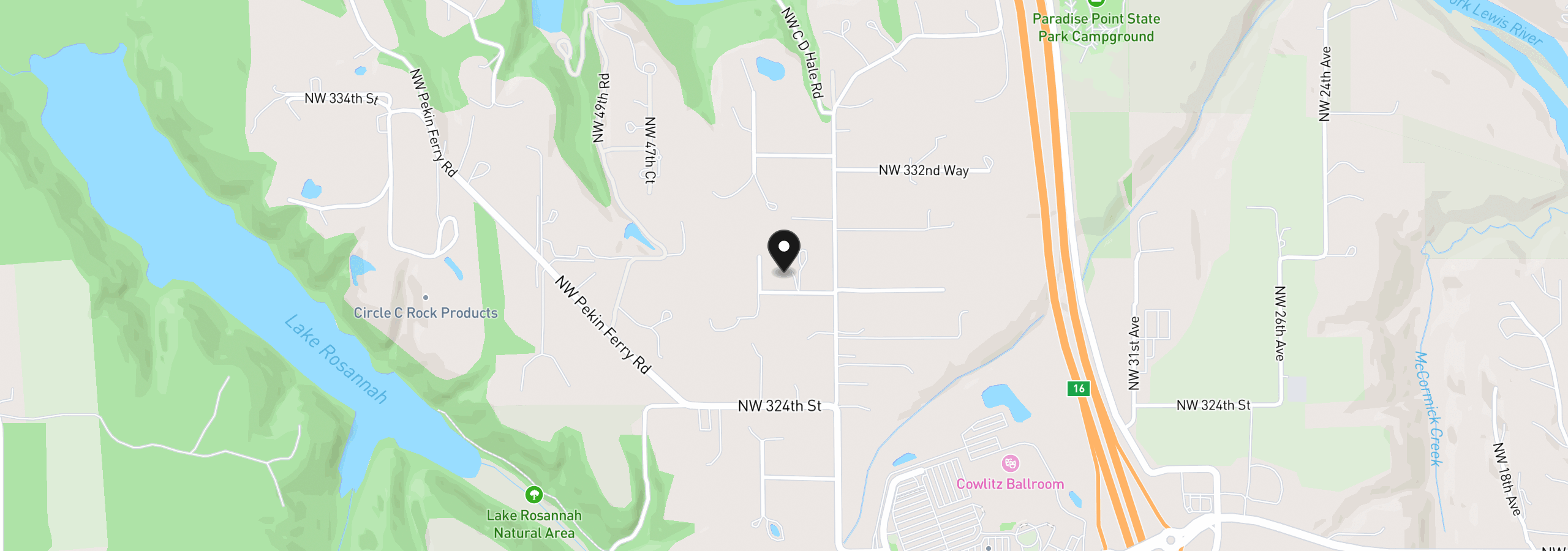 Map showing the location of 4204 NW 328th St, Ridgefield, Wa 98642