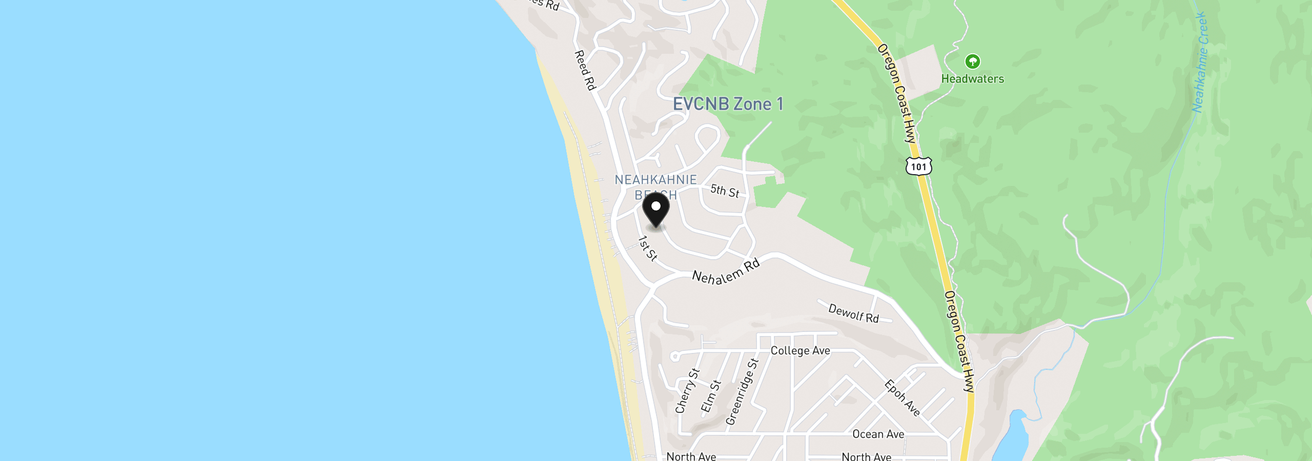 Map showing the location of 37420 Second St, Manzanita, OR 97130
