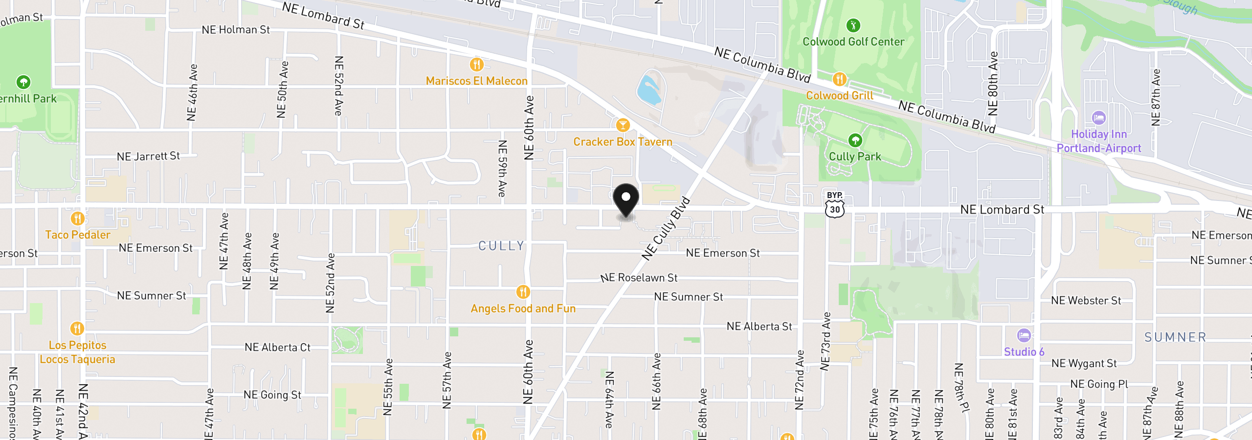 Map showing the location of 6473 NE Killingsworth Ct, Portland, OR 97218