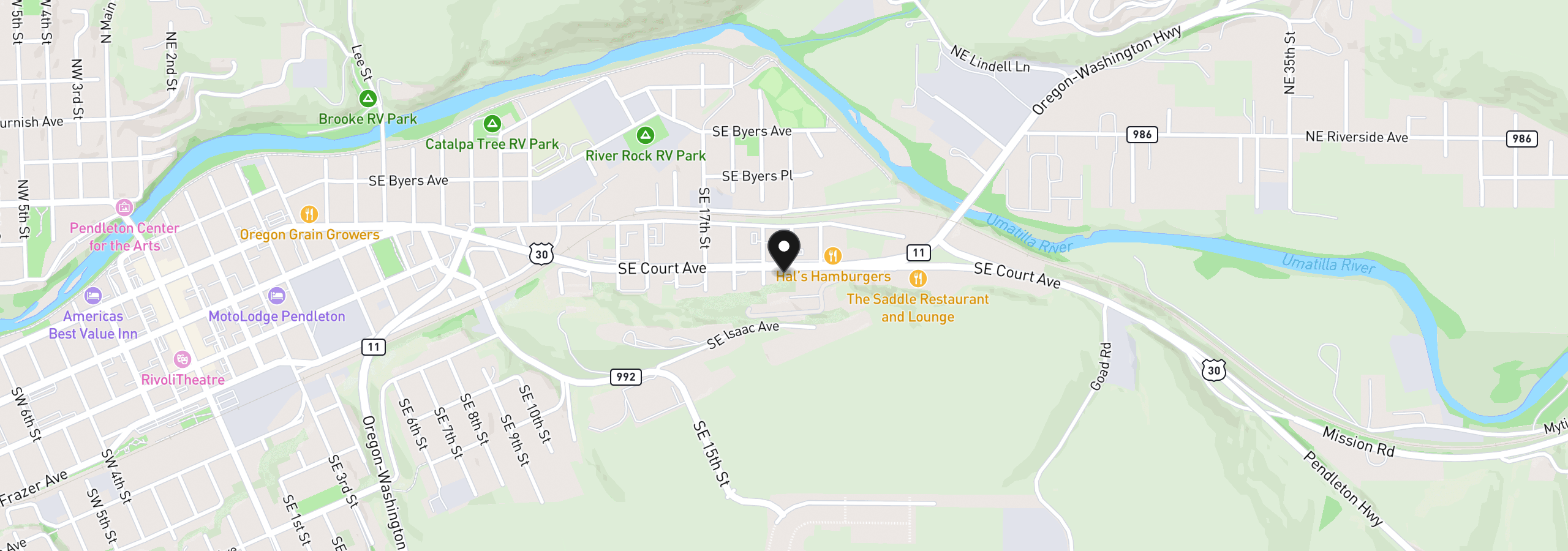 Map showing the location of 1914 SE Court Ave, Pendleton, OR 97801