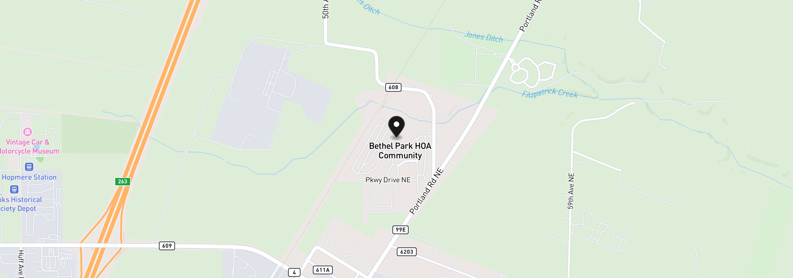 Map showing the location of 9358 Glory Ct, Salem, OR 97305