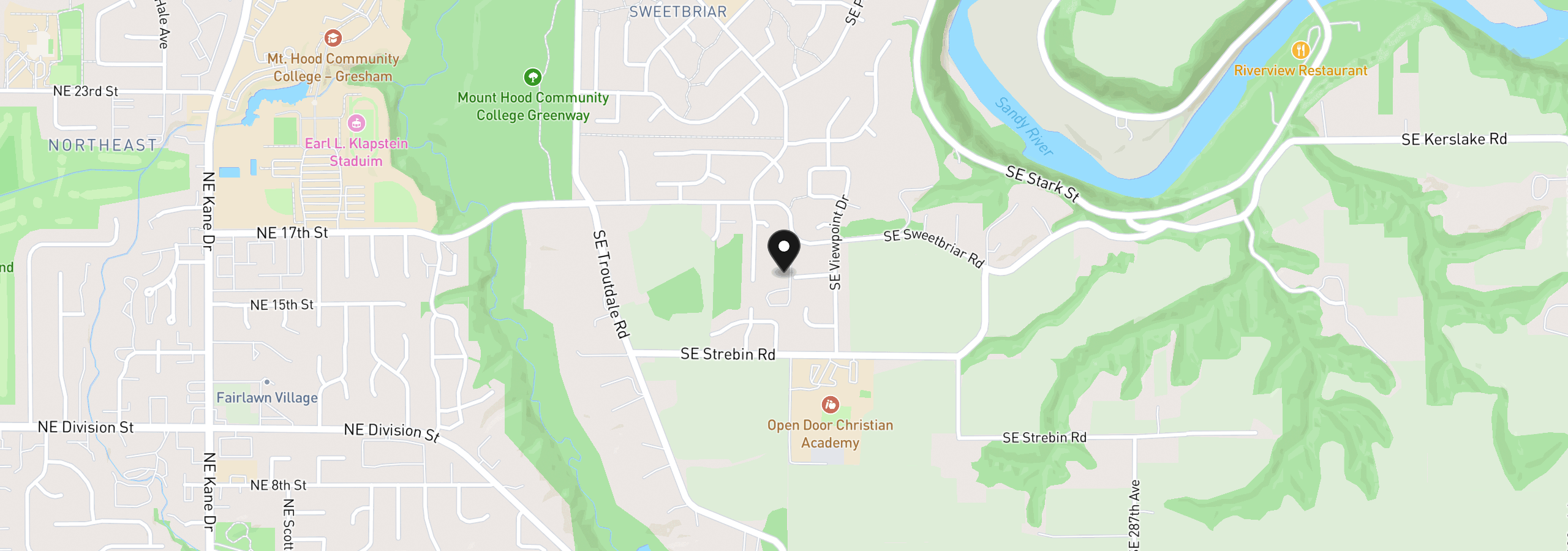 Map showing the location of 0 SE Sweetbriar Rd 7, Troutdale, OR 97060