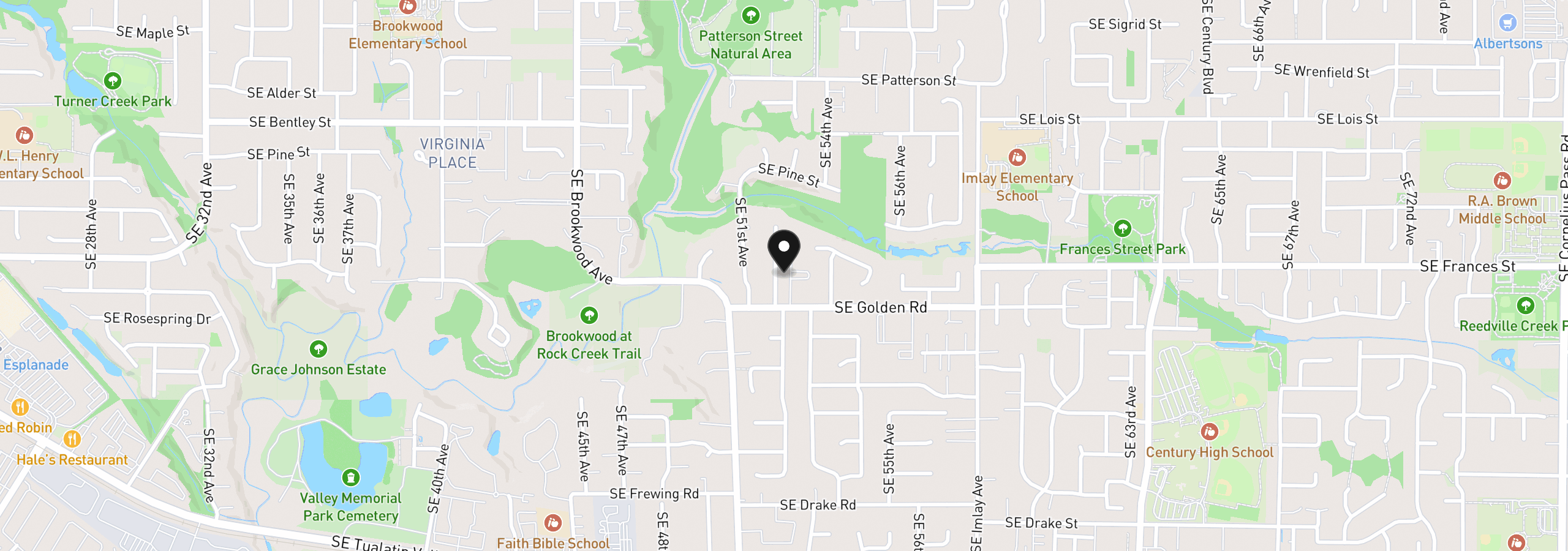 Map showing the location of 1546 SE 52nd Ave, Hillsboro, OR 97123