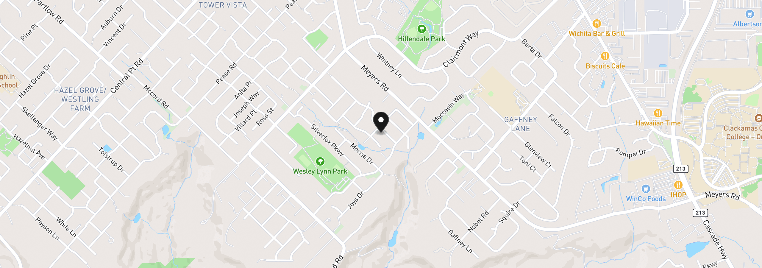 Map showing the location of 19449 Prospector Ter, Oregon City, OR 97045