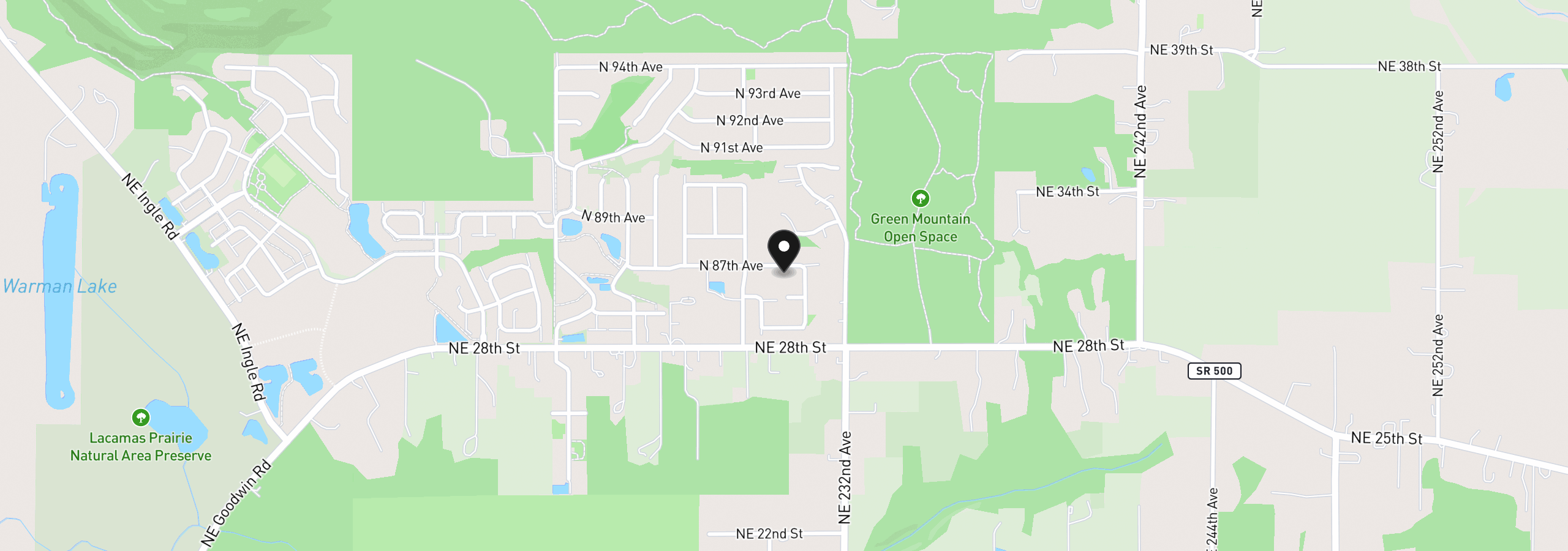 Map showing the location of 5314 N 87th Ave, Camas, Wa 98607