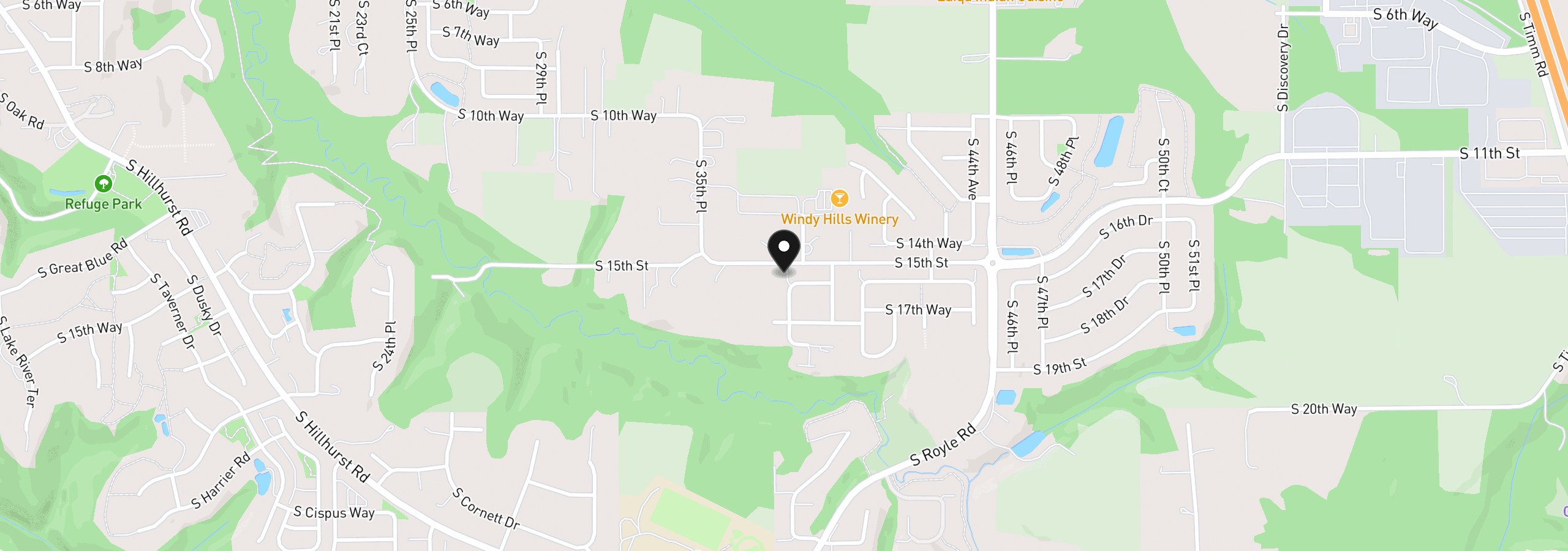 Map showing the location of 1509 S Creekview Pl L6, Ridgefield, Wa 98642