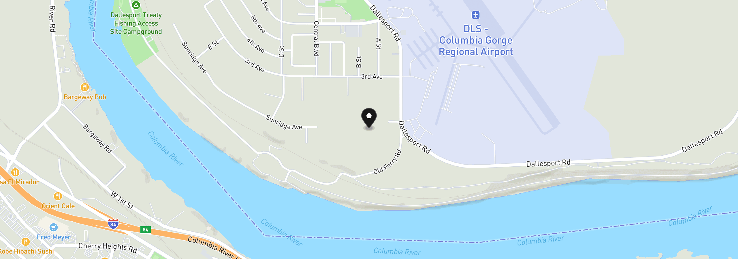 Map showing the location of Dallesport Rd, Dallesport, Wa 98617