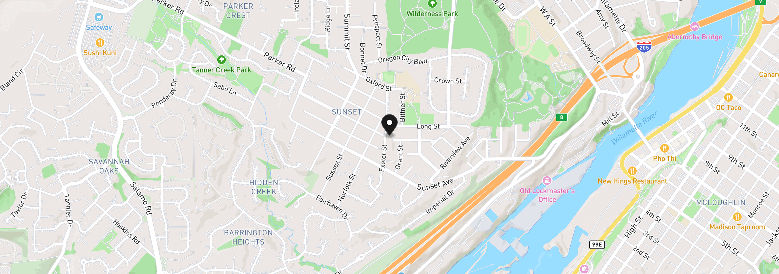 Map showing the location of 4553 Exeter St, West Linn, OR 97068