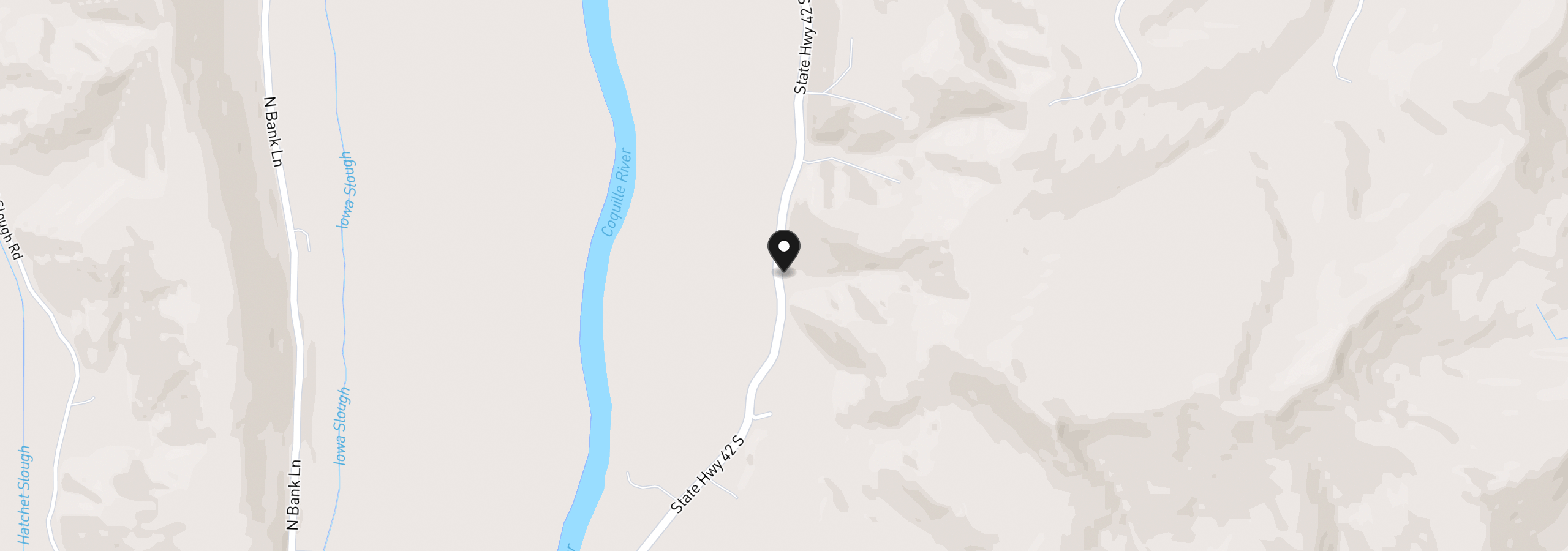 Map showing the location of 94344 Highway 42, Coquille, OR 97423