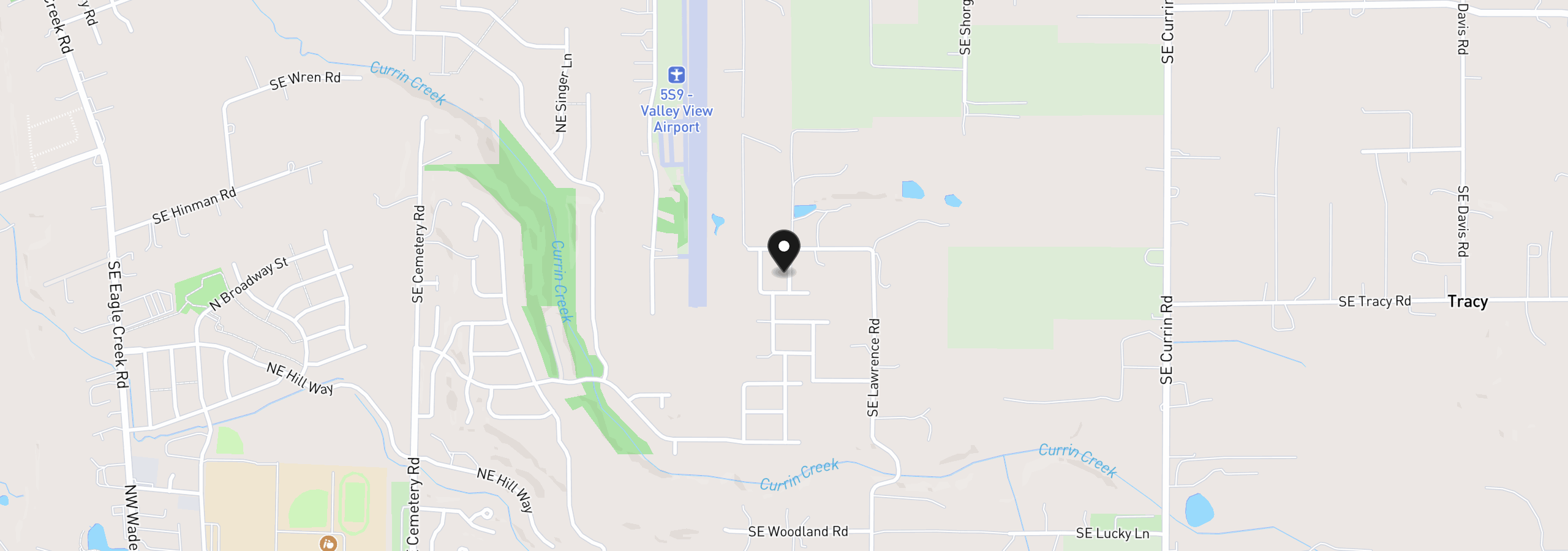 Map showing the location of 1595 NE Wiley Ln 18, Estacada, OR 97023