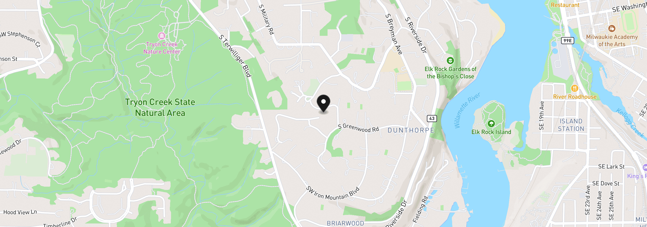Map showing the location of 1545 S Mary Failing Ct, Portland, OR 97219
