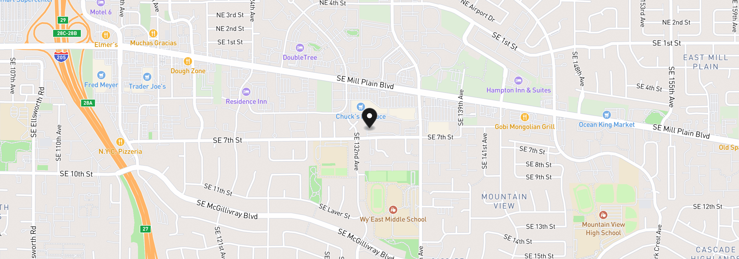 Map showing the location of 13210 SE 7th St C15, Vancouver, Wa 98683