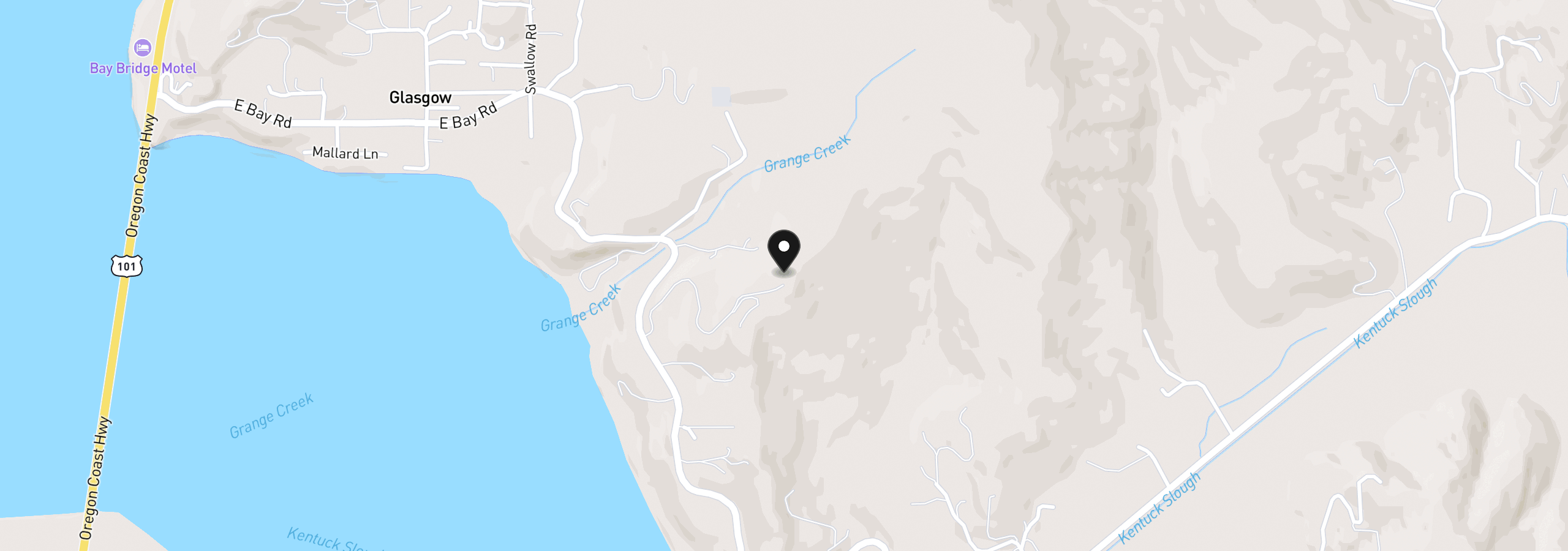 Map showing the location of 93991 Jensen Ln, North Bend, OR 97459
