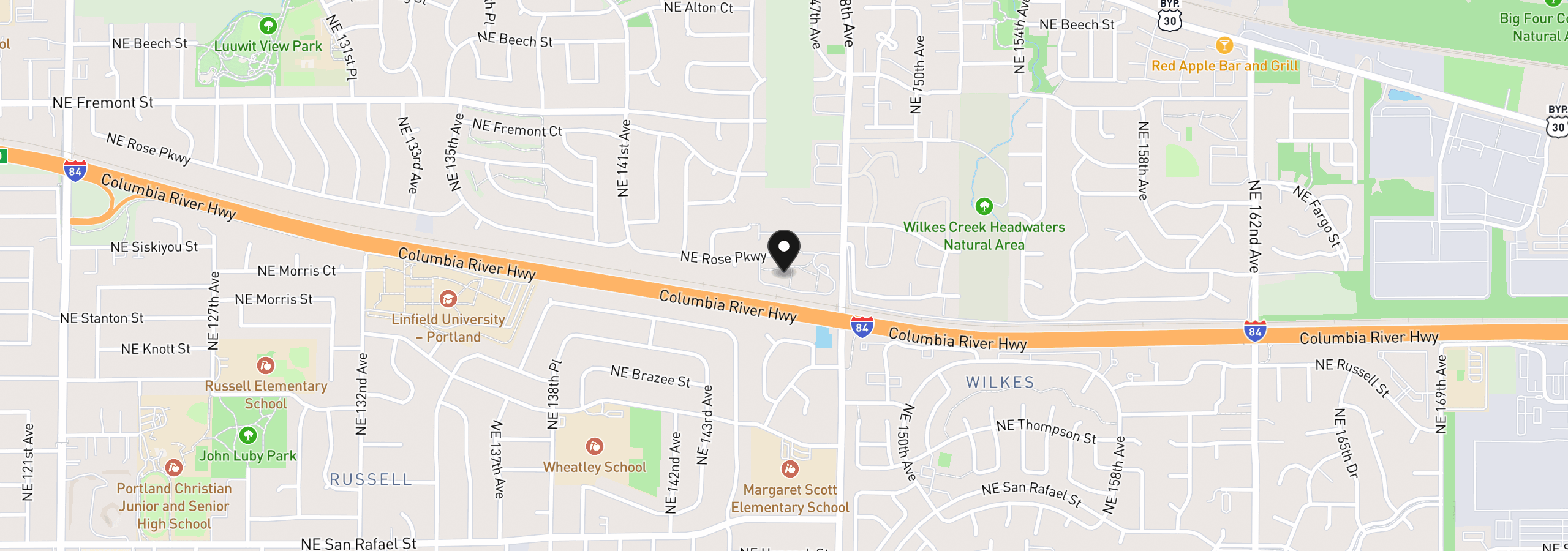 Map showing the location of 14547 NE Stanton Ct, Portland, OR 97230