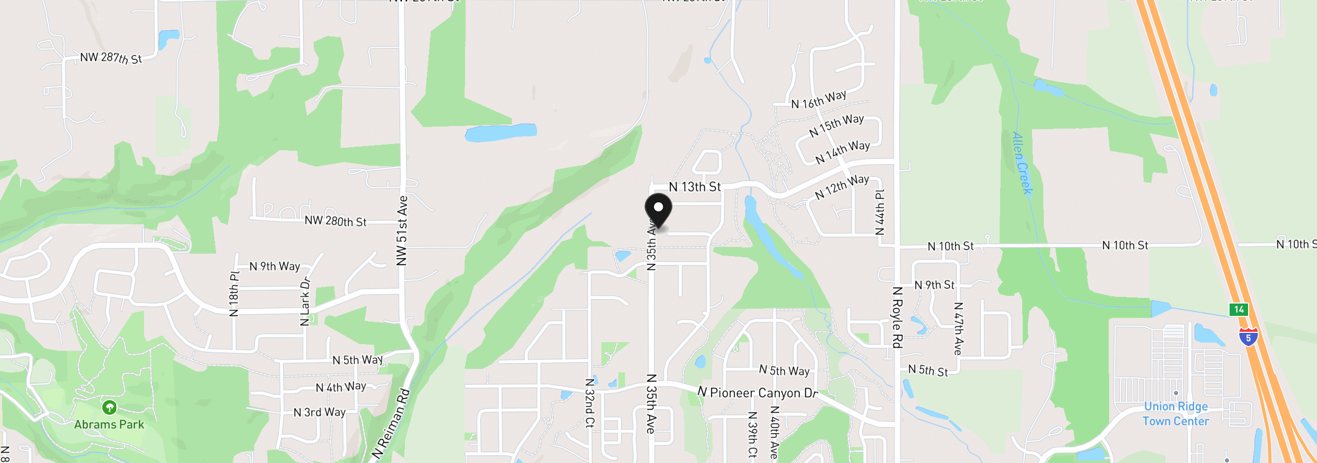 Map showing the location of 3510 N 11th Cir, Ridgefield, Wa 98642