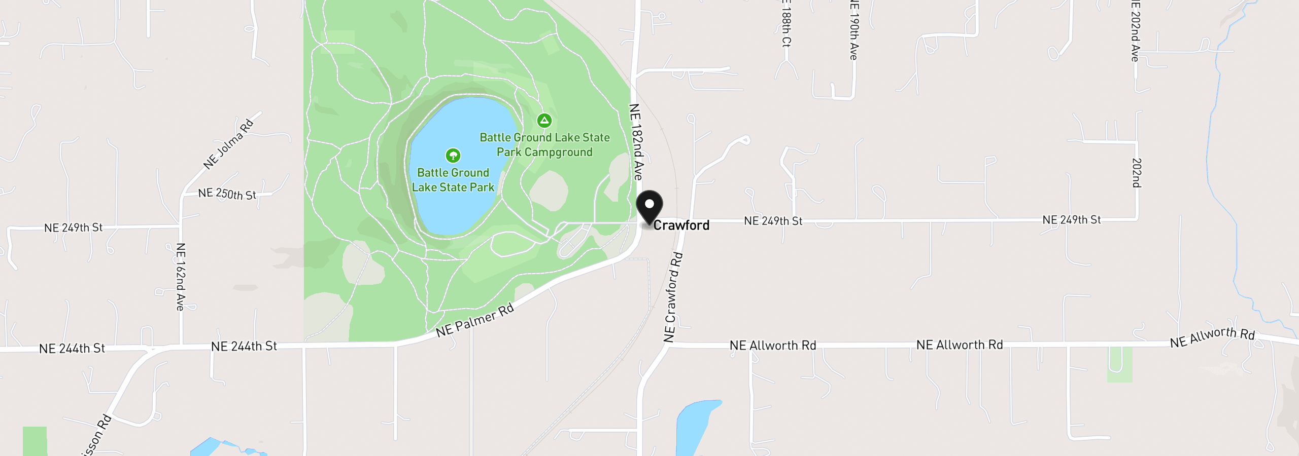 Map showing the location of 18205 NE 249th St, Battle Ground, Wa 98604