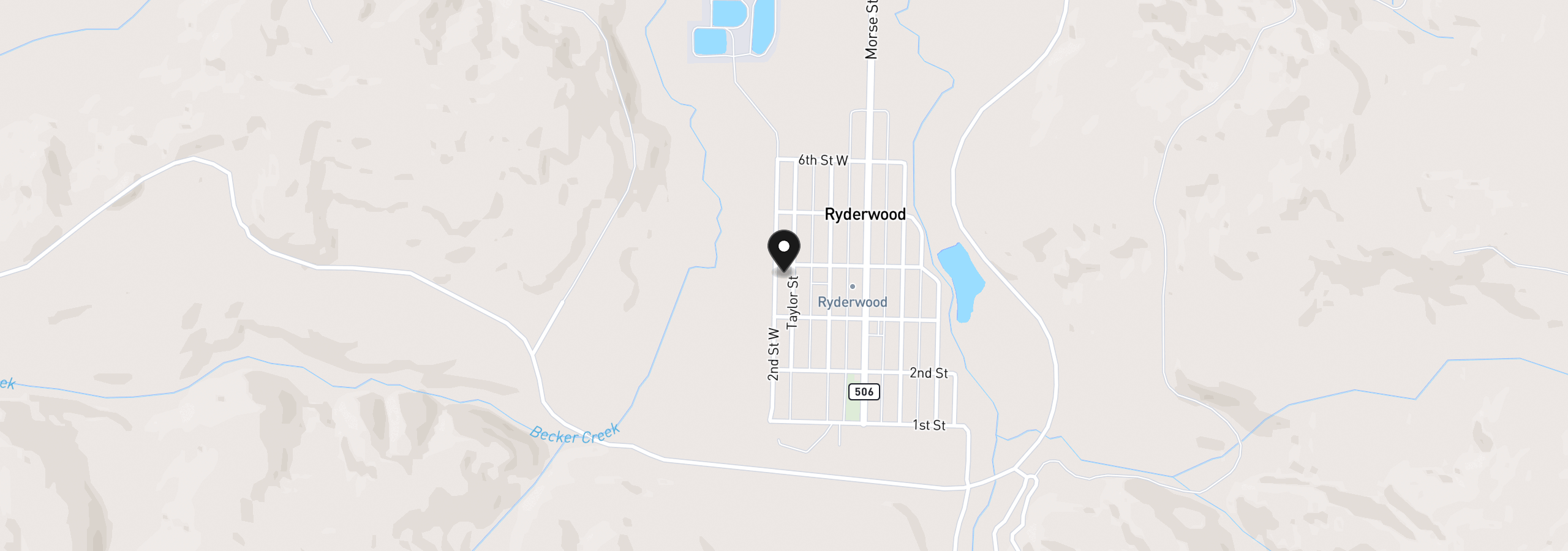 Map showing the location of 313 Taylor St, Ryderwood, Wa 98581