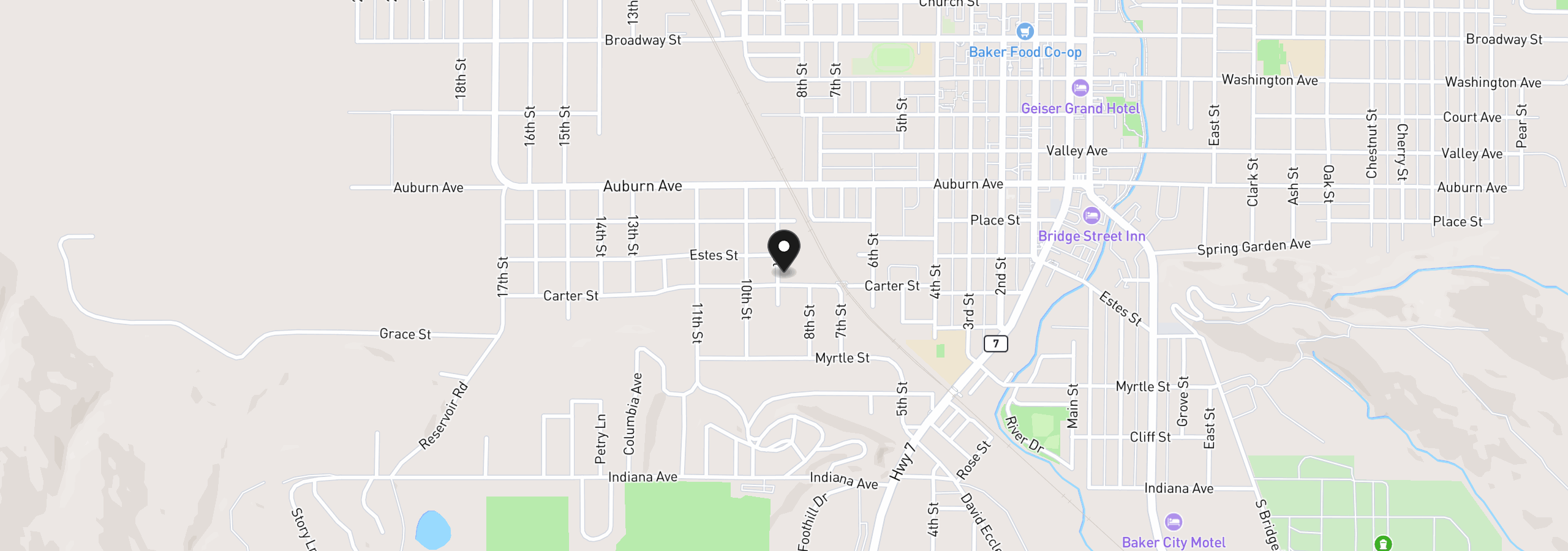Map showing the location of 2790 Carter St, Baker City, OR 97814