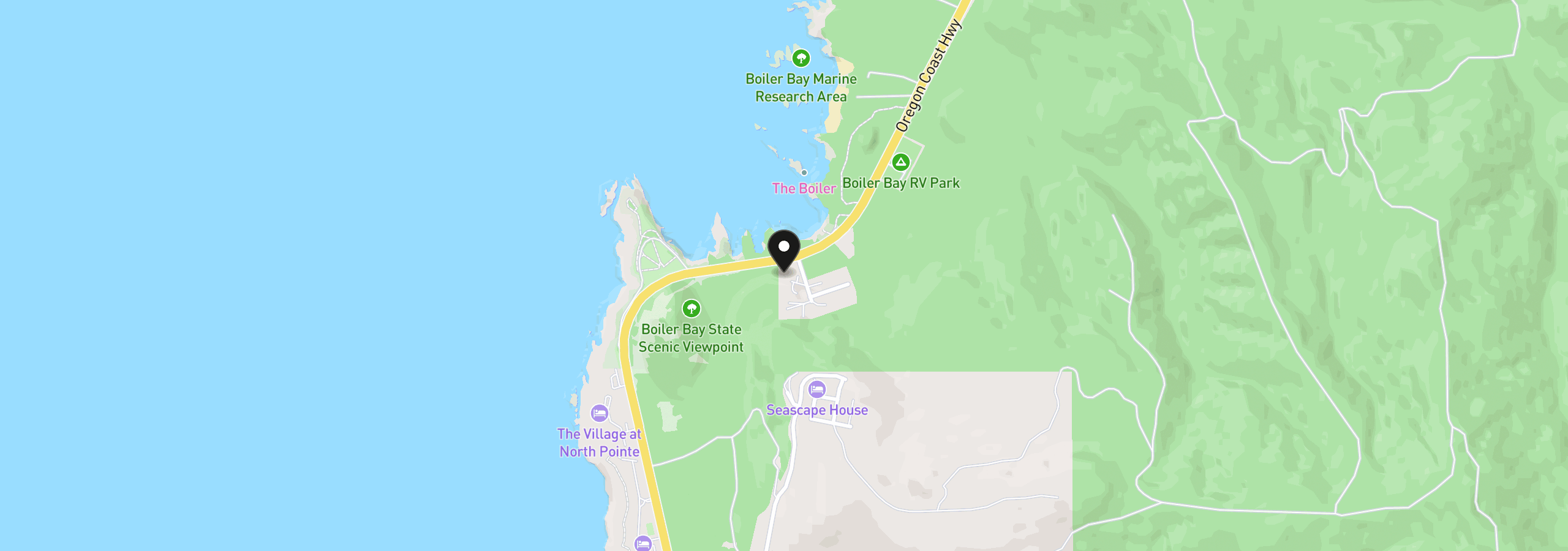 Map showing the location of Boiler Bay St Tl 103, Depoe Bay, OR 97341