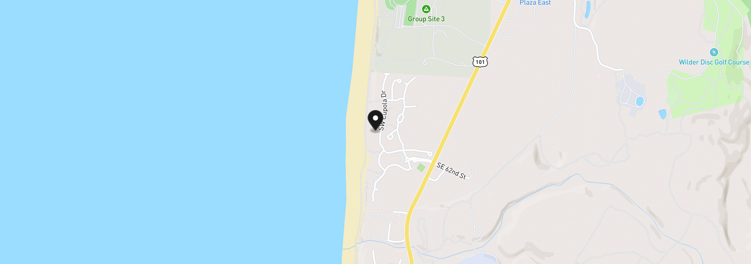 Map showing the location of 5958 SW Cupola Dr 13, South Beach, OR 97366