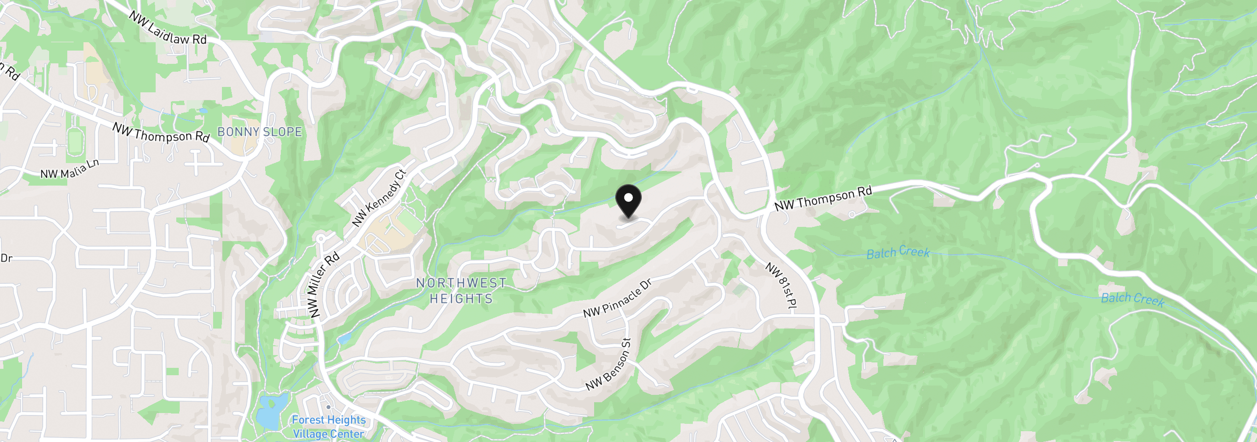 Map showing the location of 2727 NW Avocet Ln, Portland, OR 97229
