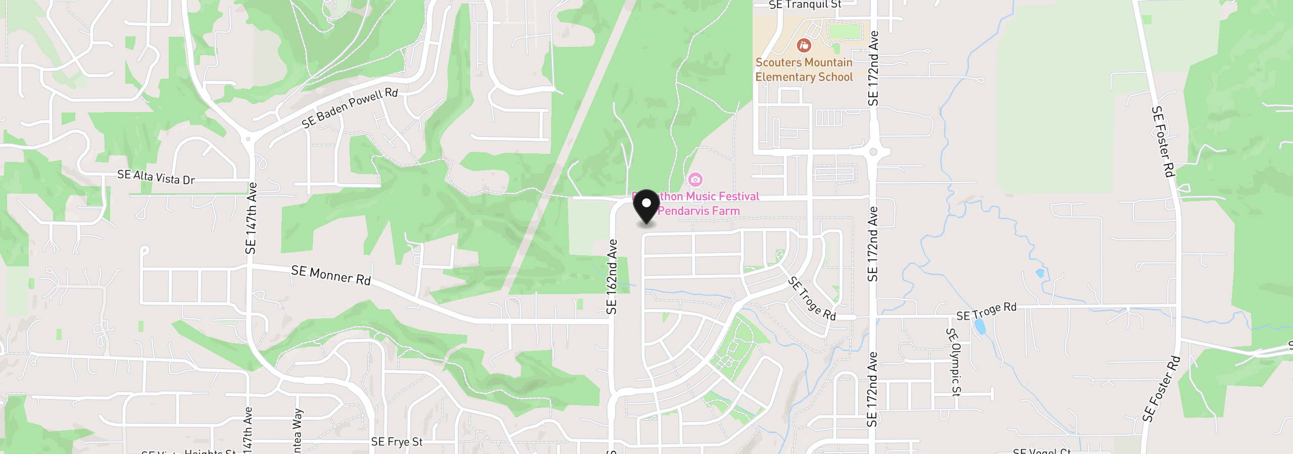 Map showing the location of 16496 SE Smith Rock St, Happy Valley, OR 97086