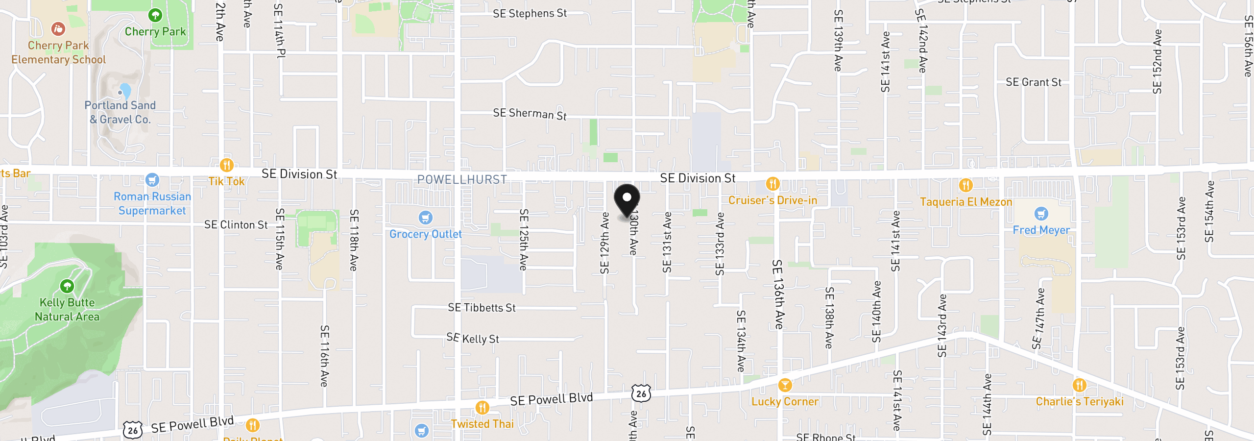 Map showing the location of 2659 SE 130th Ave, Portland, OR 97236