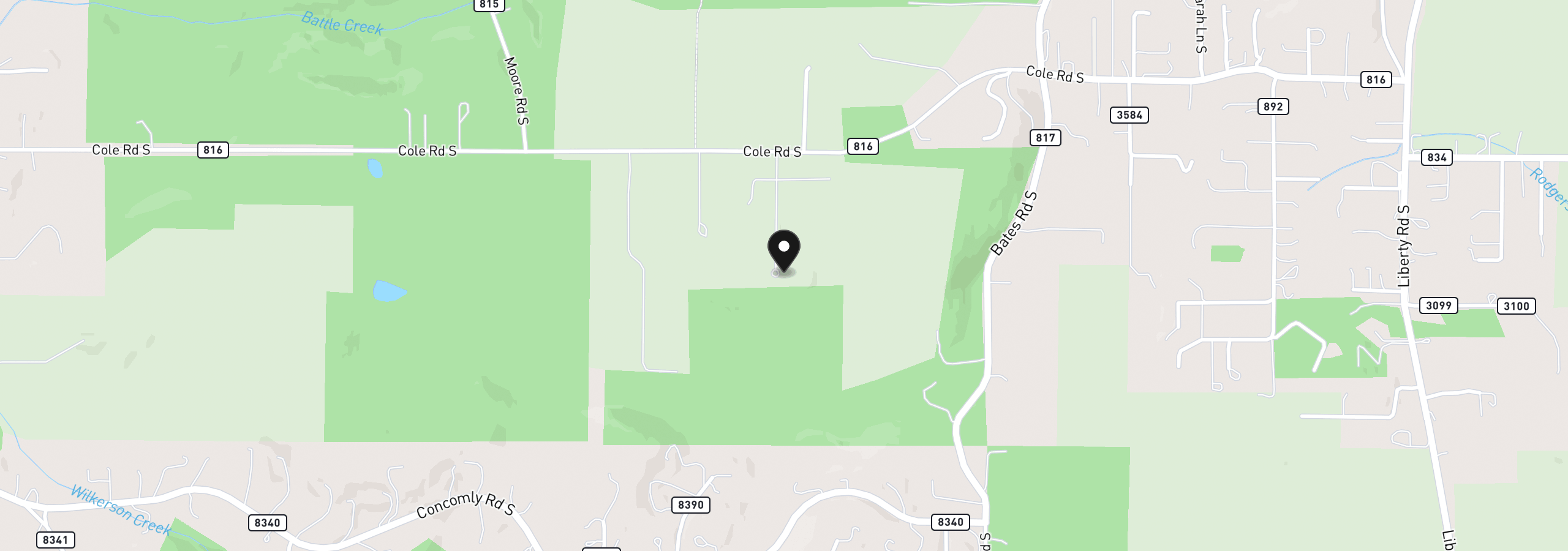 Map showing the location of 2554 Cole Rd, Salem, OR 97306