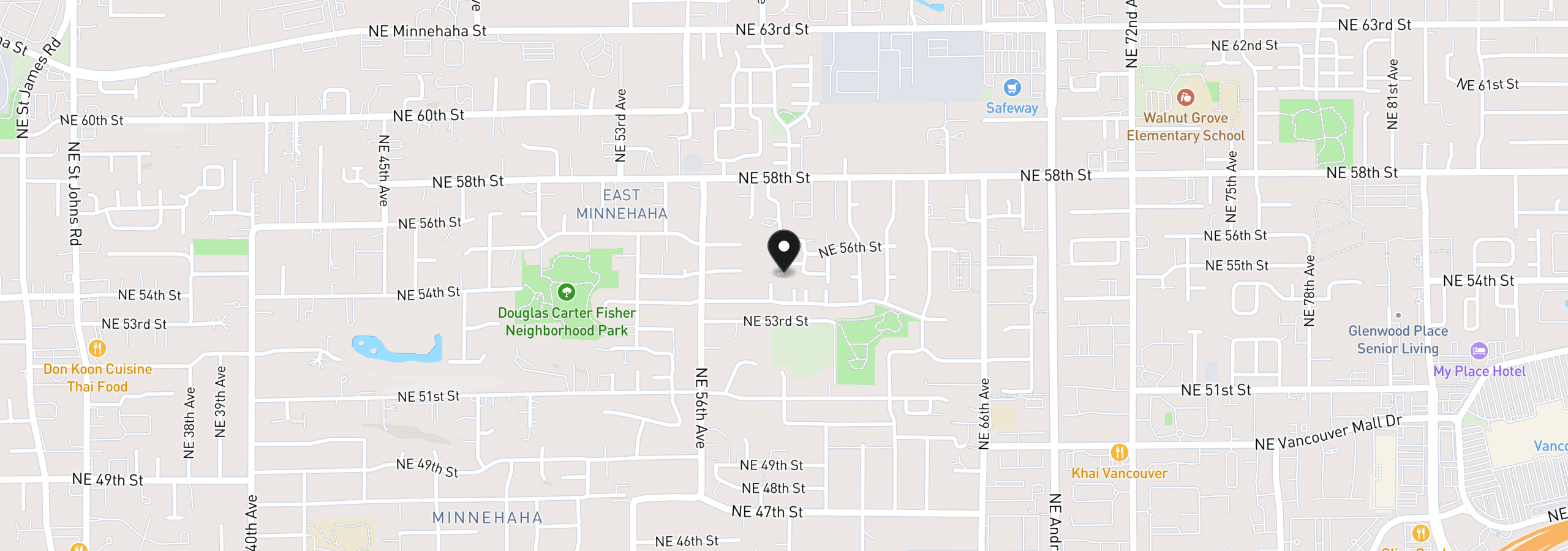Map showing the location of 5909 NE 56th Cir, Vancouver, Wa 98661